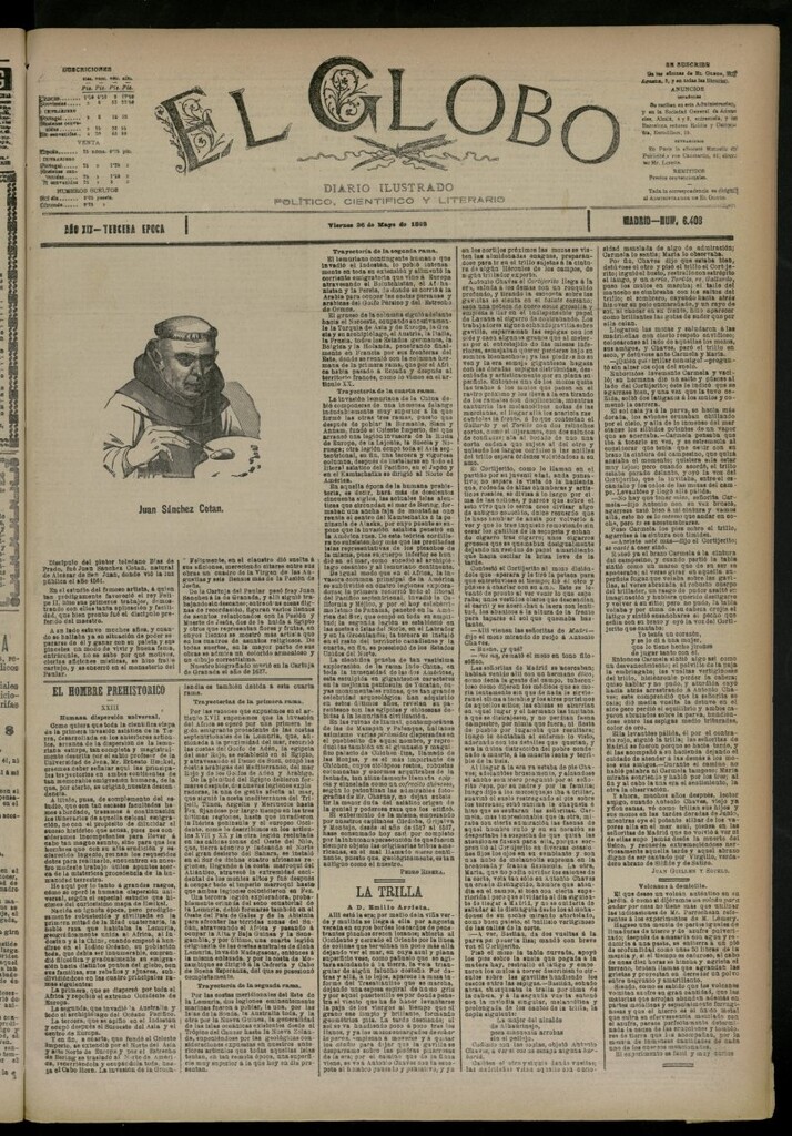 Miniatura de El Globo : diario ilustrado del 26 de mayo de 1893, nº 6408