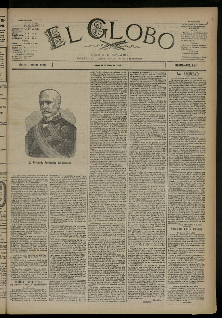 Miniatura de El Globo : diario ilustrado del 29 de mayo de 1893, nº 6411