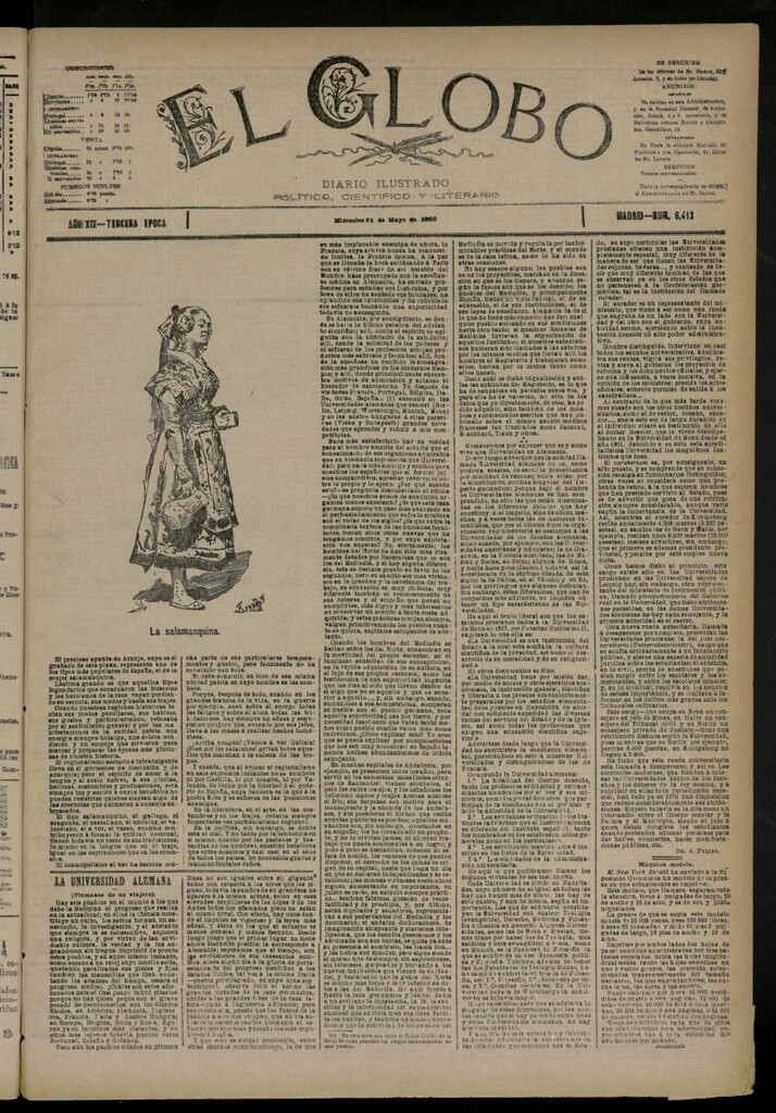 Miniatura de El Globo : diario ilustrado del 31 de mayo de 1893, nº 6413