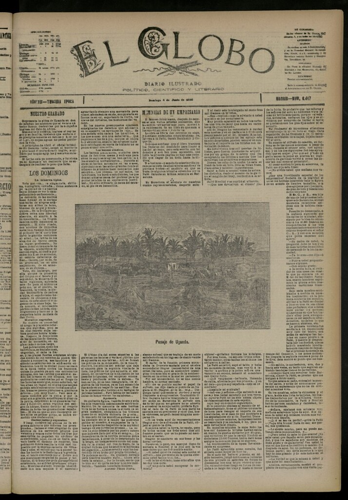 Miniatura de El Globo : diario ilustrado del 4 de junio de 1893, nº 6417