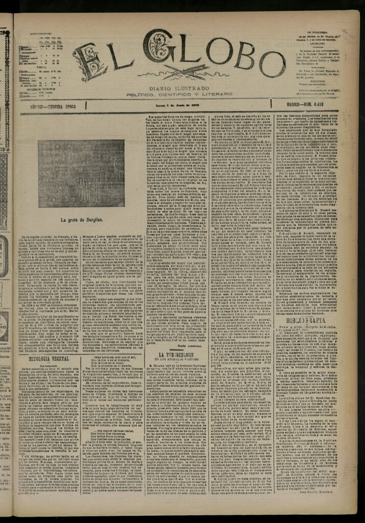 Miniatura de El Globo : diario ilustrado del 5 de junio de 1893, nº 6418