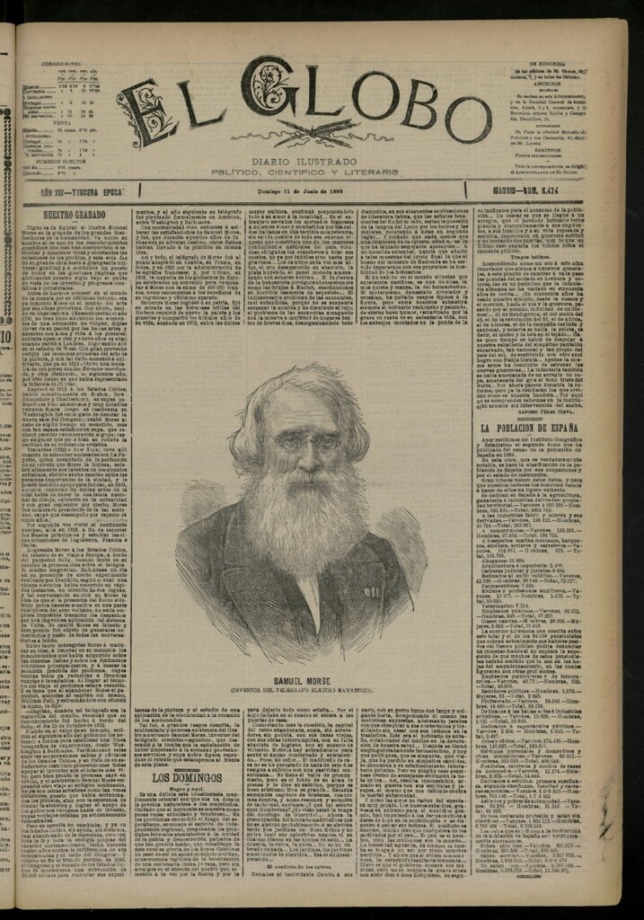 Miniatura de El Globo : diario ilustrado del 11 de junio de 1893, nº 6424