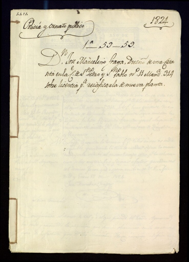 Miniatura de Don José Marcelino Fraga, dueño de una casa sita en la calle de San Pedro y San Pablo, nº 11, manzana 314, solicita licencia para reedificarla de nueva planta.