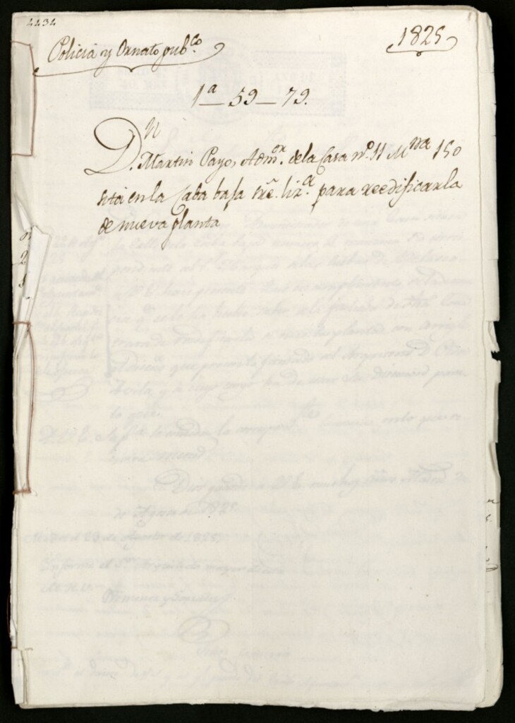 Miniatura de Don Martín Payo, administrador de la casa nº 11, manzana 150, sita en la Cava Baja, sobre licencia para reedificarla de nueva planta.