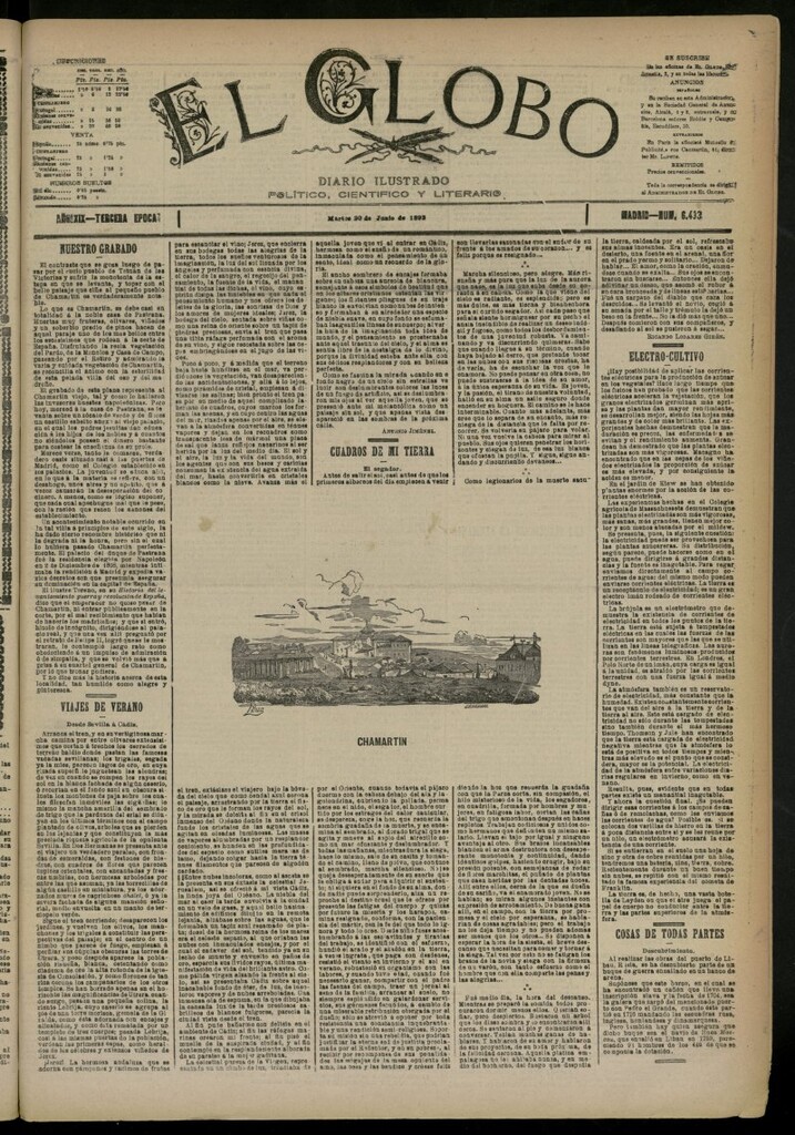 Miniatura de El Globo : diario ilustrado del 20 de junio de 1893, nº 6433