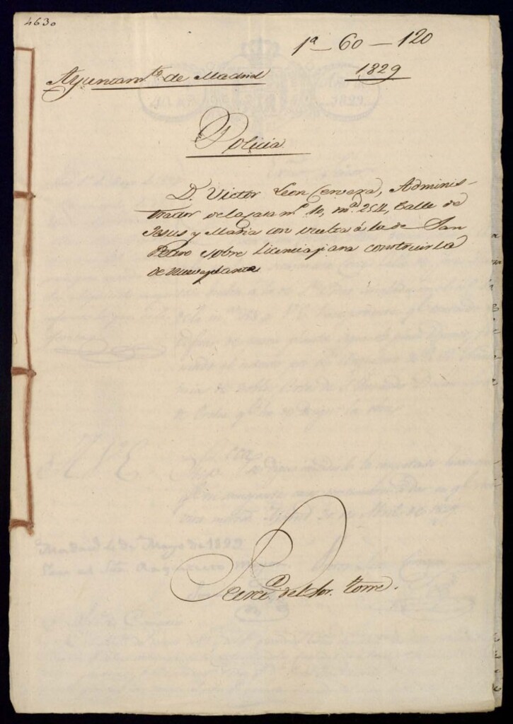 Miniatura de Don Victor León Cervera, administrador de la casa, 10, manzana 254, calle de Jesús y María con vuelta a la de San Pedro sobre licencia para construirla de nueva planta