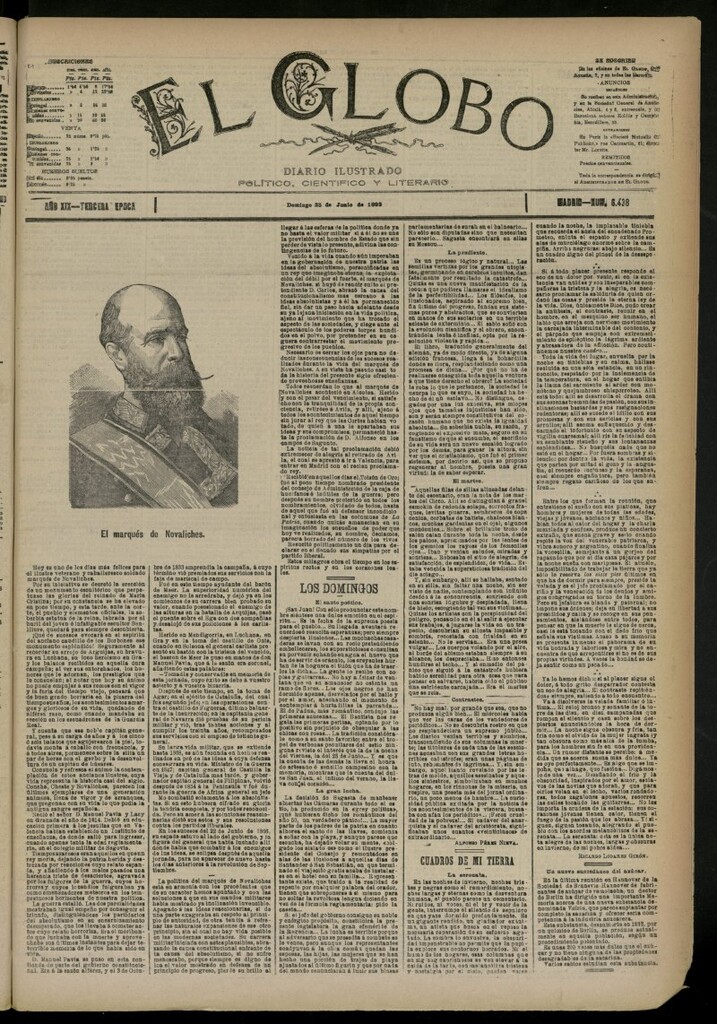 Miniatura de El Globo : diario ilustrado del 25 de junio de 1893, nº 6438