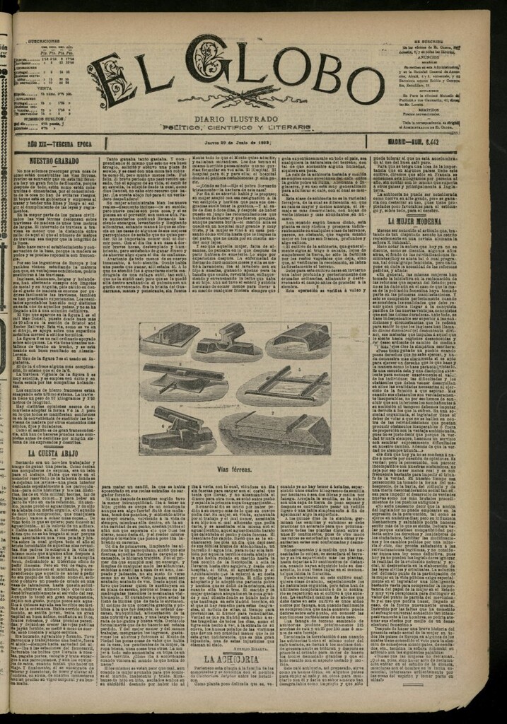 Miniatura de El Globo : diario ilustrado del 29 de junio de 1893, nº 6442
