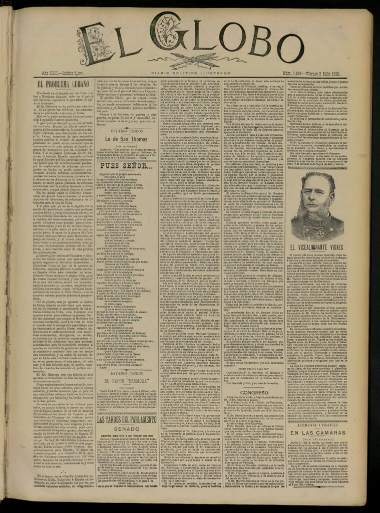 Miniatura de El Globo : diario ilustrado del 3 de julio de 1896, nº 7534