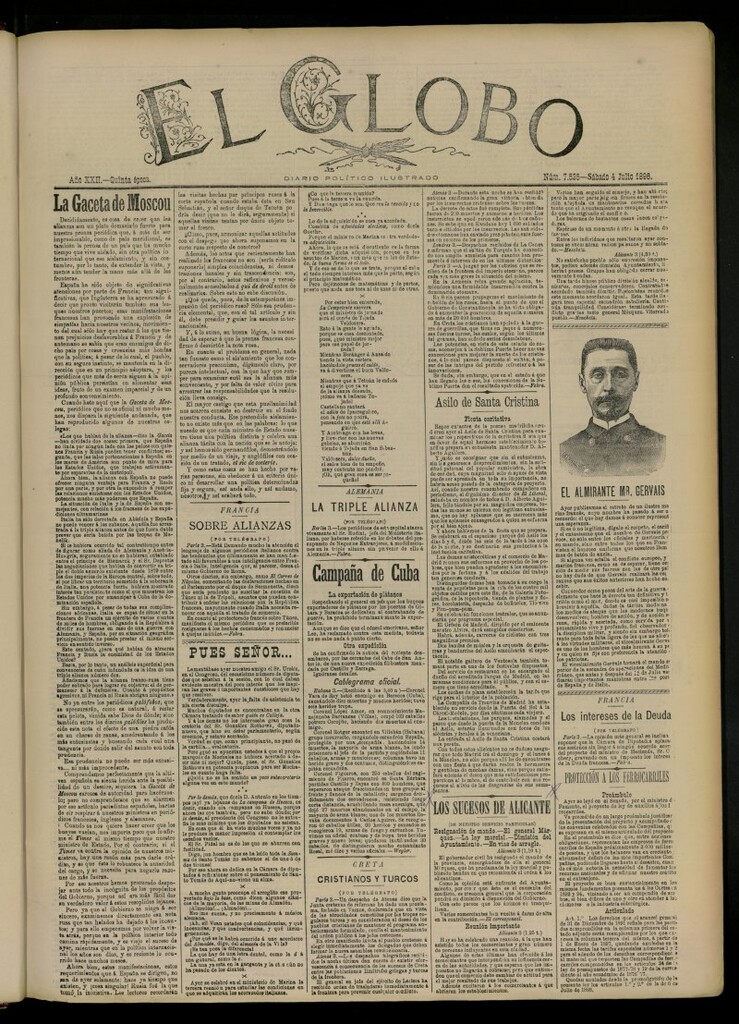 Miniatura de El Globo : diario ilustrado del 4 de julio de 1896, nº 7535