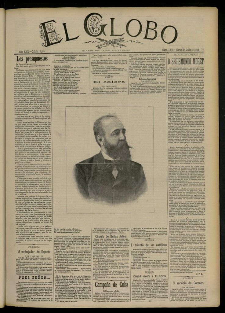 Miniatura de El Globo : diario ilustrado del 14 de julio de 1896, nº 7545