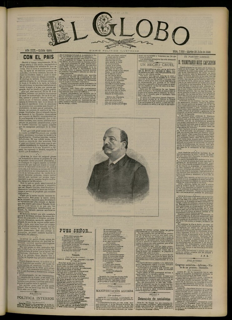 Miniatura de El Globo : diario ilustrado del 28 de julio de 1896, nº 7558