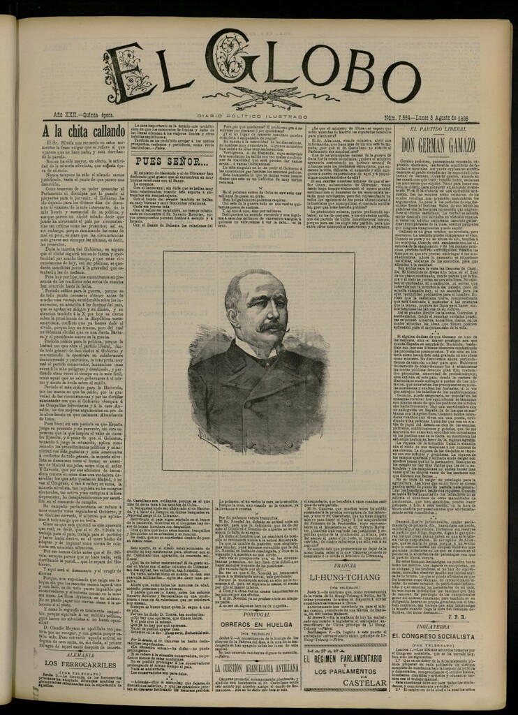 Miniatura de El Globo : diario ilustrado del 3 de agosto de 1896, nº 7564
