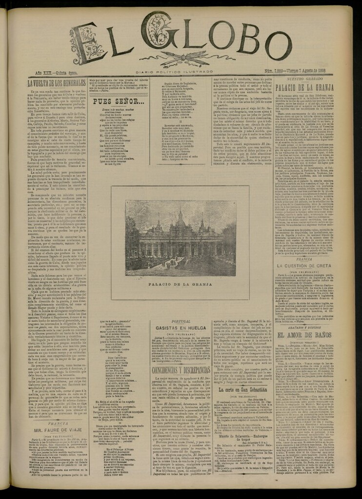 Miniatura de El Globo : diario ilustrado del 7 de agosto de 1896, nº 7568