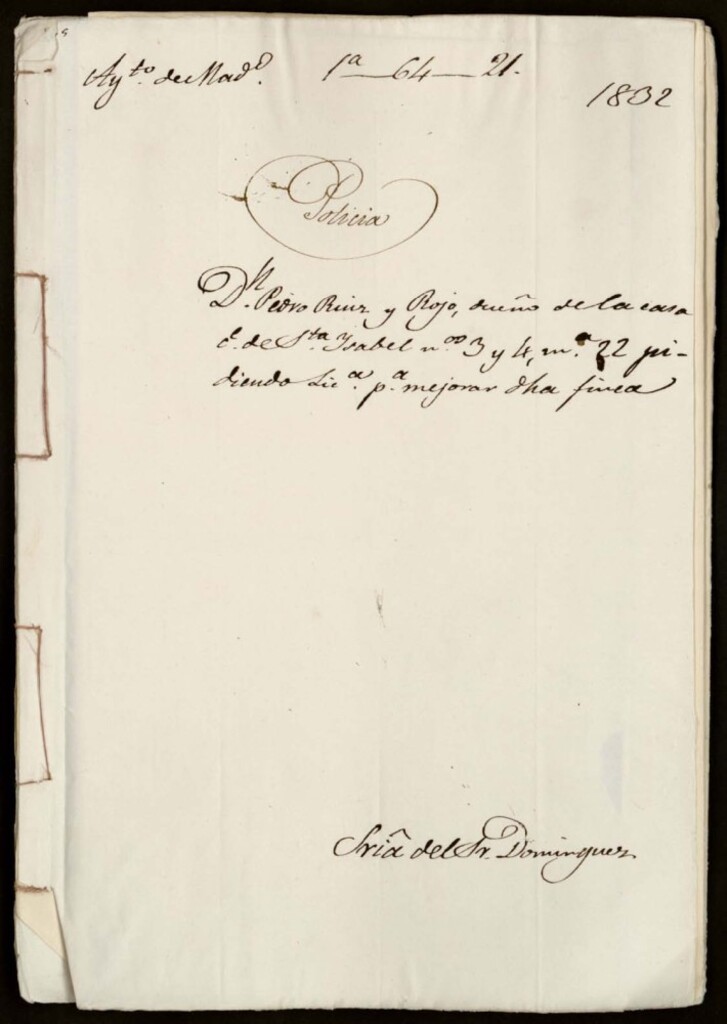 Miniatura de Don Pedro Ruiz y Rojo, dueño de la casa de la calle de Santa Isabel número 3 y 4 manzana 22 pidiendo licencia para mejorar dicha finca