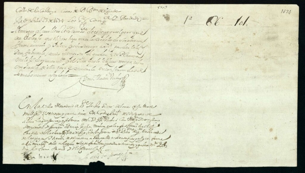 Miniatura de Licencia a Bartolomé Delgado para construir una casa en la Calle de la Cabeza