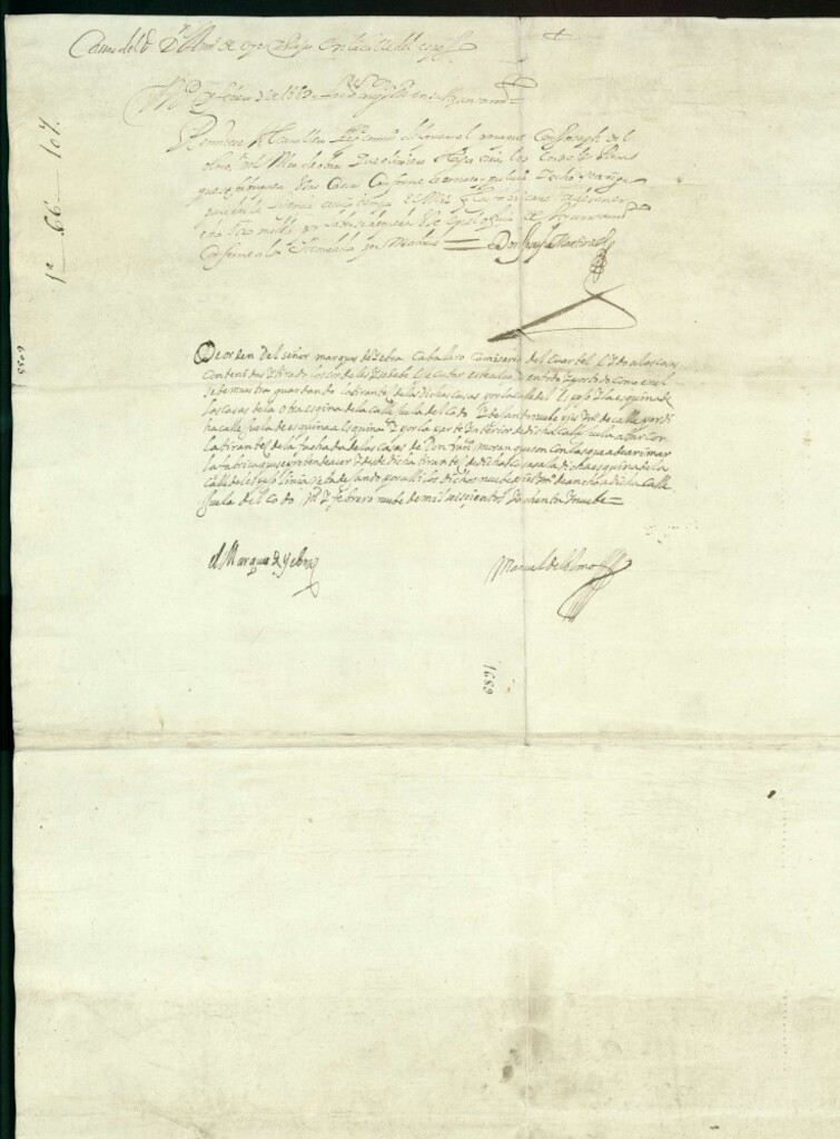 Miniatura de Licencia a Don Antonio de Hoyos y Rojas para la construcción de una casa en la Calle del Espejo.