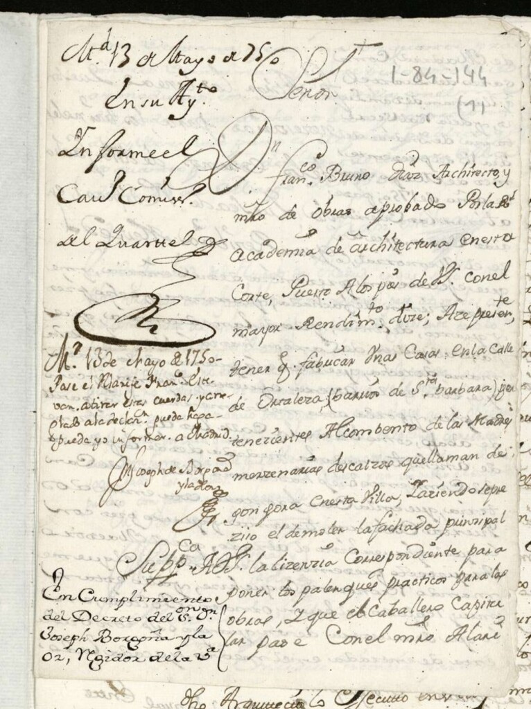 Miniatura de Licencia a Don Francisco Bruno Díaz a nombre del Convento de Monjas de Góngora, para edificar una casa calle de Hortaleza.