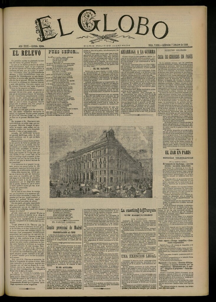 Miniatura de El Globo : diario ilustrado del 7 de octubre de 1896, nº 7628