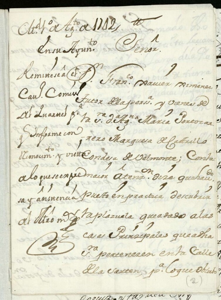 Miniatura de Licencia a Don Francisco Javier Jiménez como tutor de Doña Agustina Portocarrero, Marquesa de Castrello para edificar una casa en la Calle de la Sartén.
