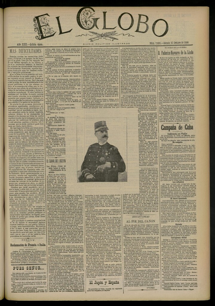 Miniatura de El Globo : diario ilustrado del 10 de octubre de 1896, nº 7631