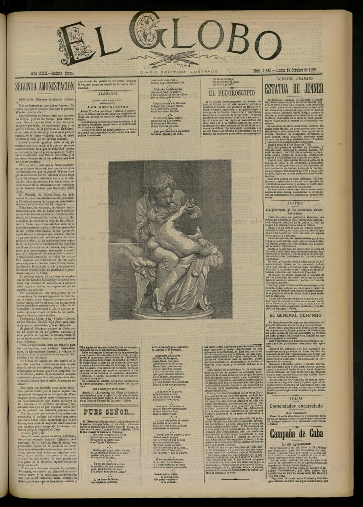 Miniatura de El Globo : diario ilustrado del 19 de octubre de 1896, nº 7640