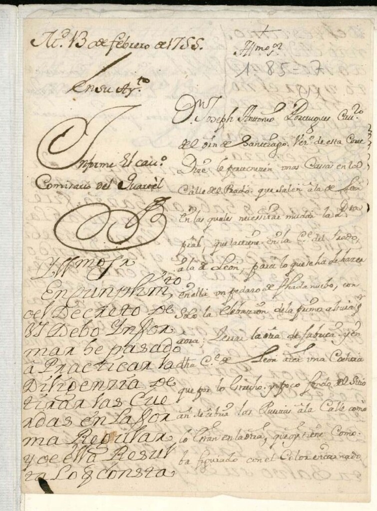 Miniatura de Licencia a Don José Antonio Portugués para hacer obras en su casa calle del Prado con vuelta a la del León.