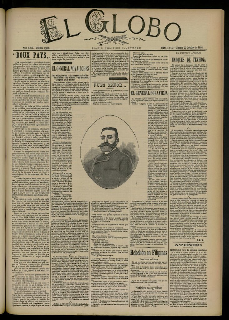 Miniatura de El Globo : diario ilustrado del 23 de octubre de 1896, nº 7644
