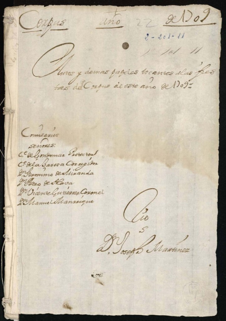 Miniatura de Fiestas del Corpus del año 1709