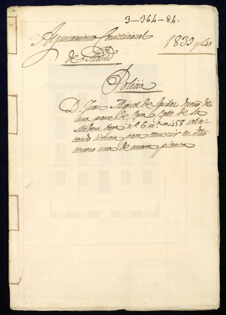 Miniatura de Don Juan Miguel de Eguilaz dueño de una parte de casa de la calle de la Madera baja, 6, manzana 458, solicitado licencia para construir en dicho terreno una de nueva planta.
