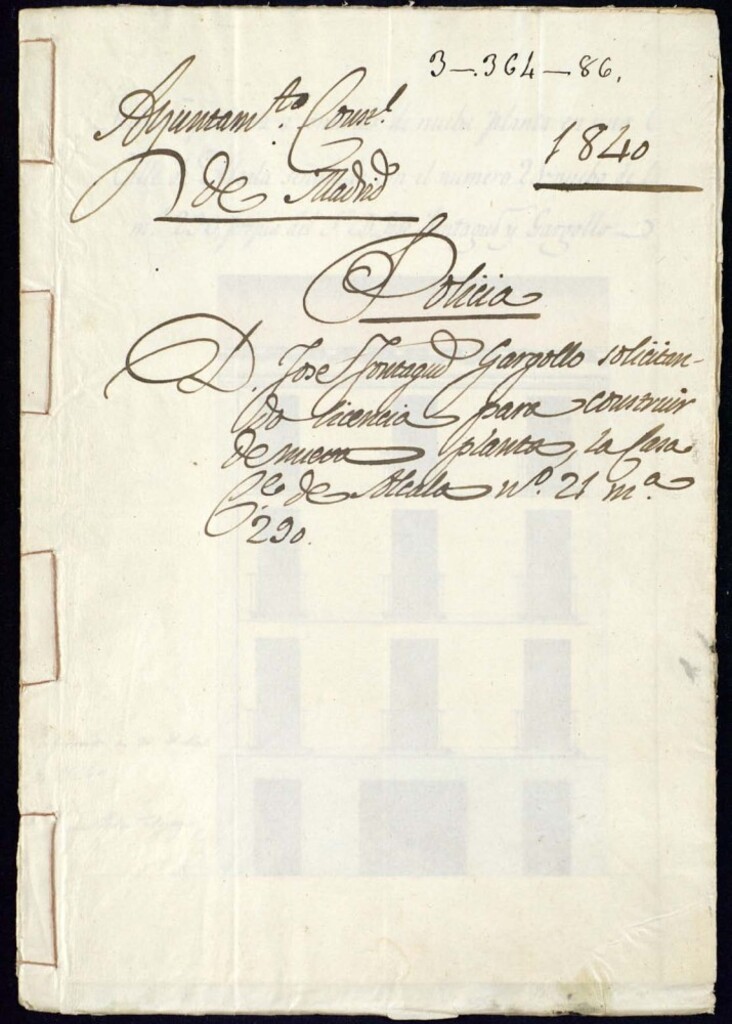 Miniatura de Don José Fontagud Gargollo solicitando licencia para construir de nueva planta la casa de la calle de Alcalá 21 manzana 290