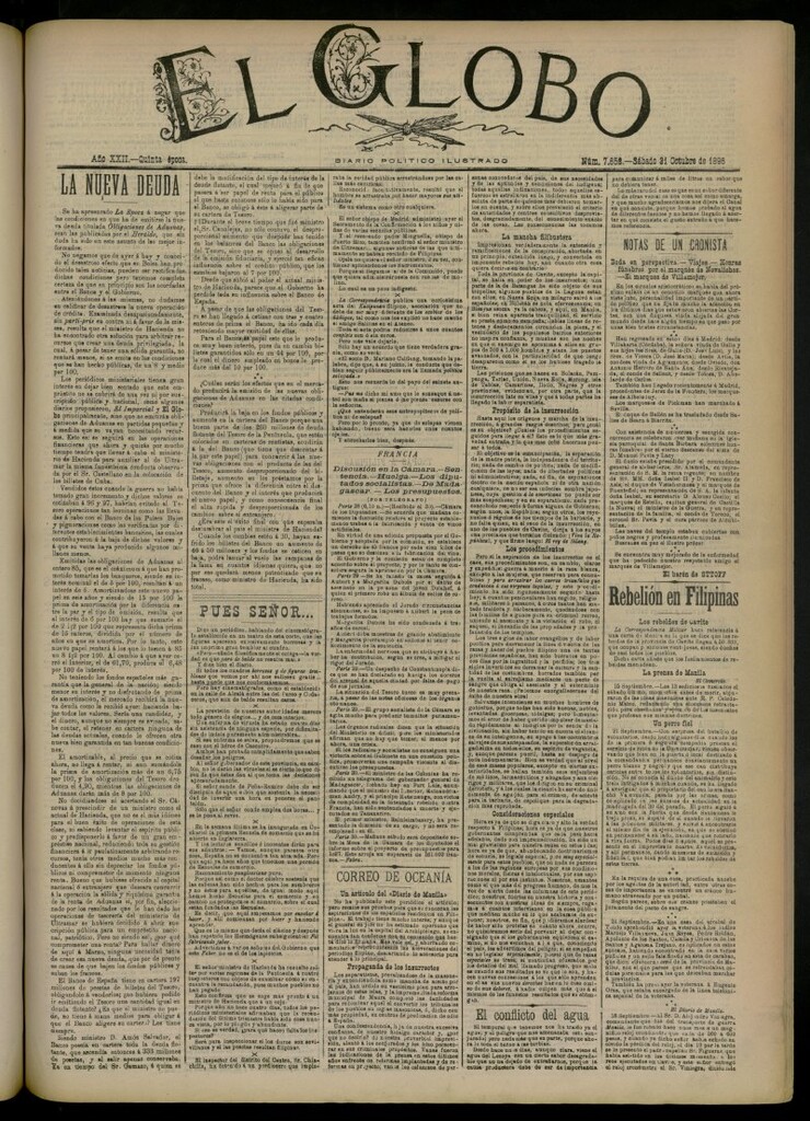 Miniatura de El Globo : diario ilustrado del 31 de octubre de 1896, nº 7652