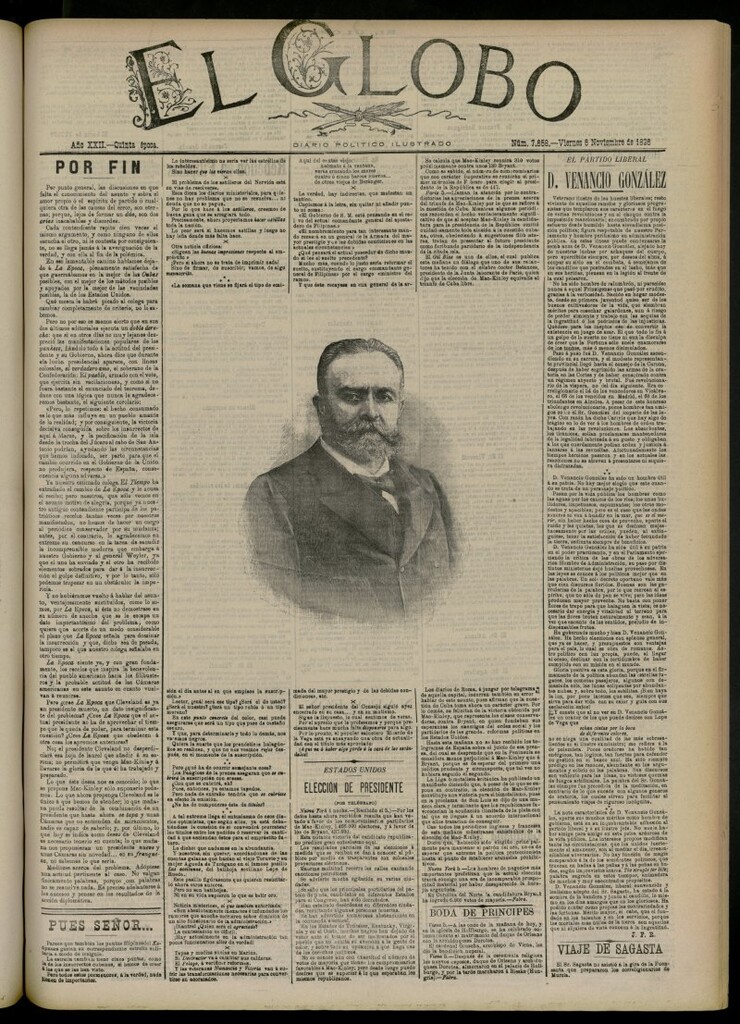 Miniatura de El Globo : diario ilustrado del 6 de noviembre de 1896, nº 7658
