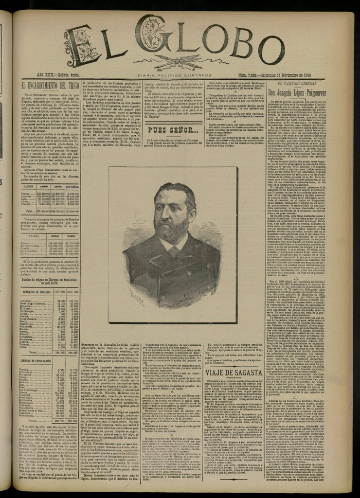 Miniatura de El Globo : diario ilustrado del 11 de noviembre de 1896, nº 7663