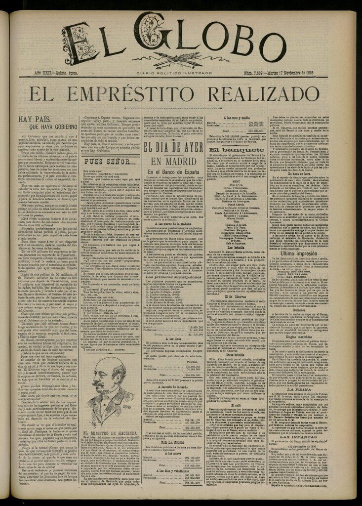 Miniatura de El Globo : diario ilustrado del 17 de noviembre de 1896, nº 7669