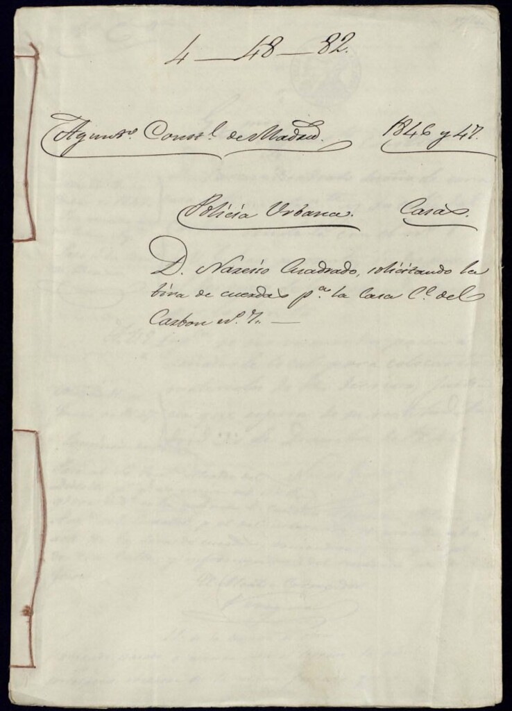Miniatura de Don Nazarío Cuadrado, solicitando la tira de cuerdas para la casa de la calle del Carbón, 7