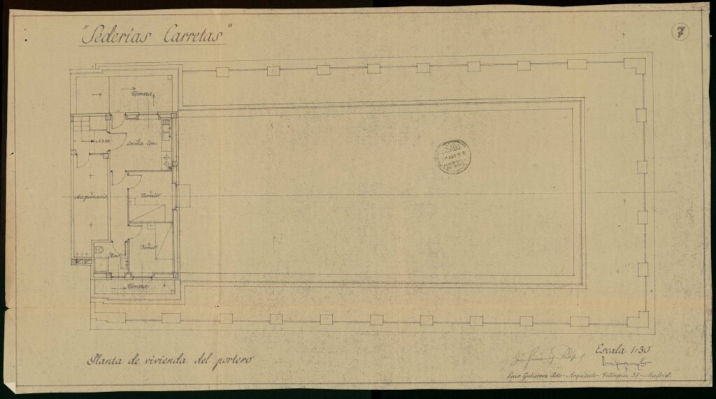 Miniatura de Planos Sederías Carretas (Planta de Sótano y Cimentación; Planta de Sótano, Planta de Ático, Planta Primera, Planta Baja, Planta de vivienda del portero)