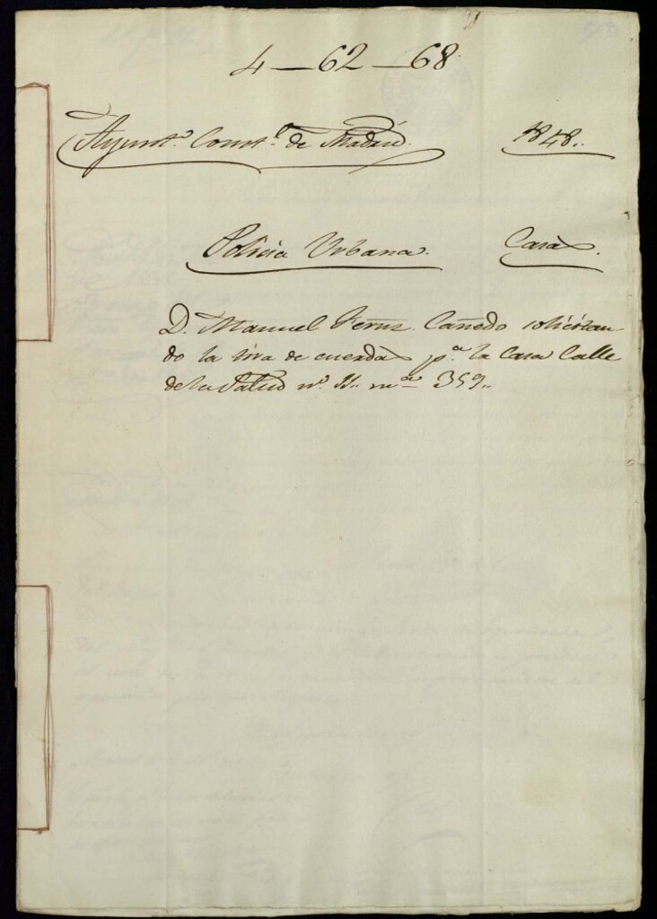 Miniatura de Don Manuel Fernández Cañedo solicitando la tira de cuerdas para la casa de la calle de la Salud, 11, manzana 359