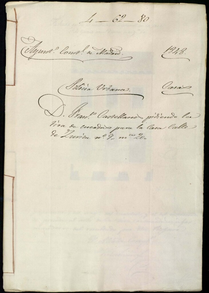 Miniatura de Don Francisco Castellanos pidiendo la tira de cuerdas para la casa de la calle de Zurita, 9, manzana 20