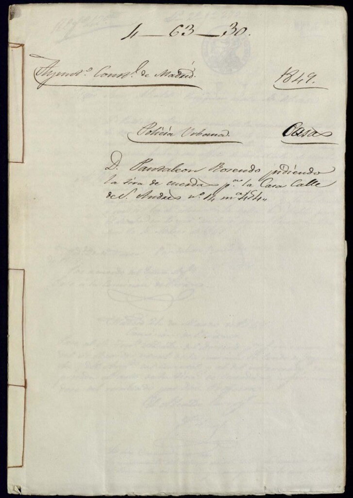 Miniatura de Don Pantaleón Rosendo pidiendo la tira de cuerdas para la casa de la calle de San Andrés, número 14, manzana 454