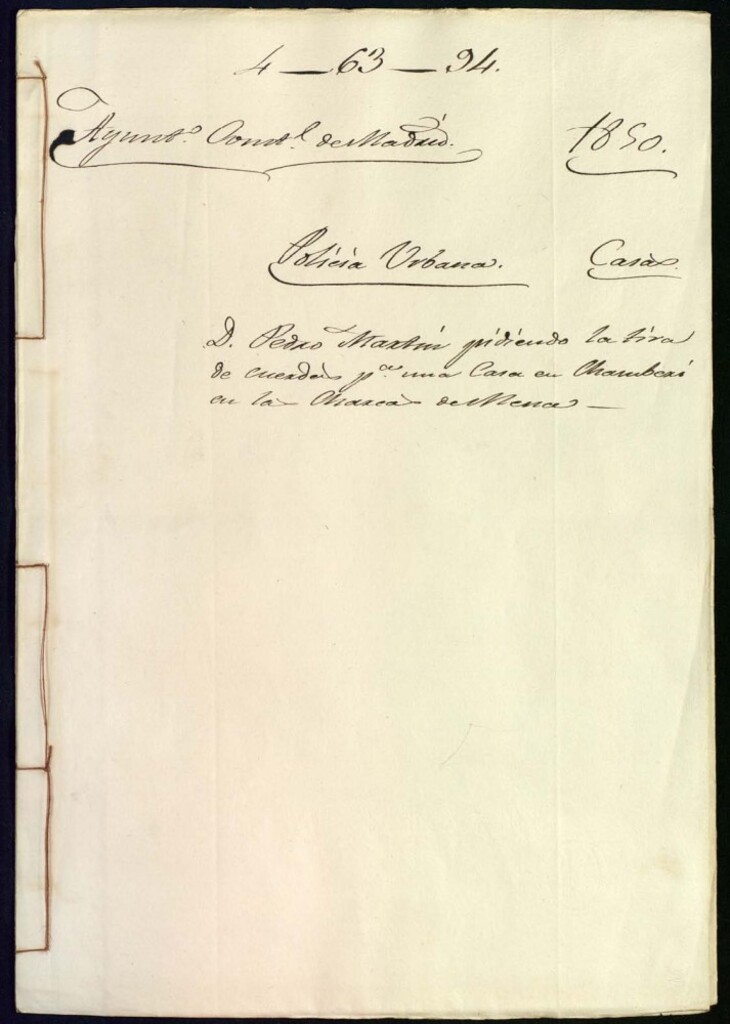 Miniatura de Don Pedro Martín pidiendo la tira de cuerdas para una casa en Chamberí en la Charca de Mena