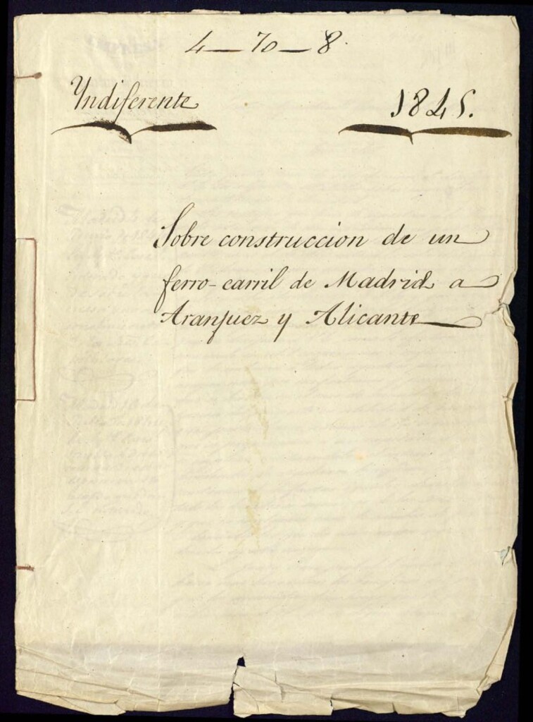 Miniatura de Sobre construcción de un ferrocarril de Madrid, Aranjuez y Alicante