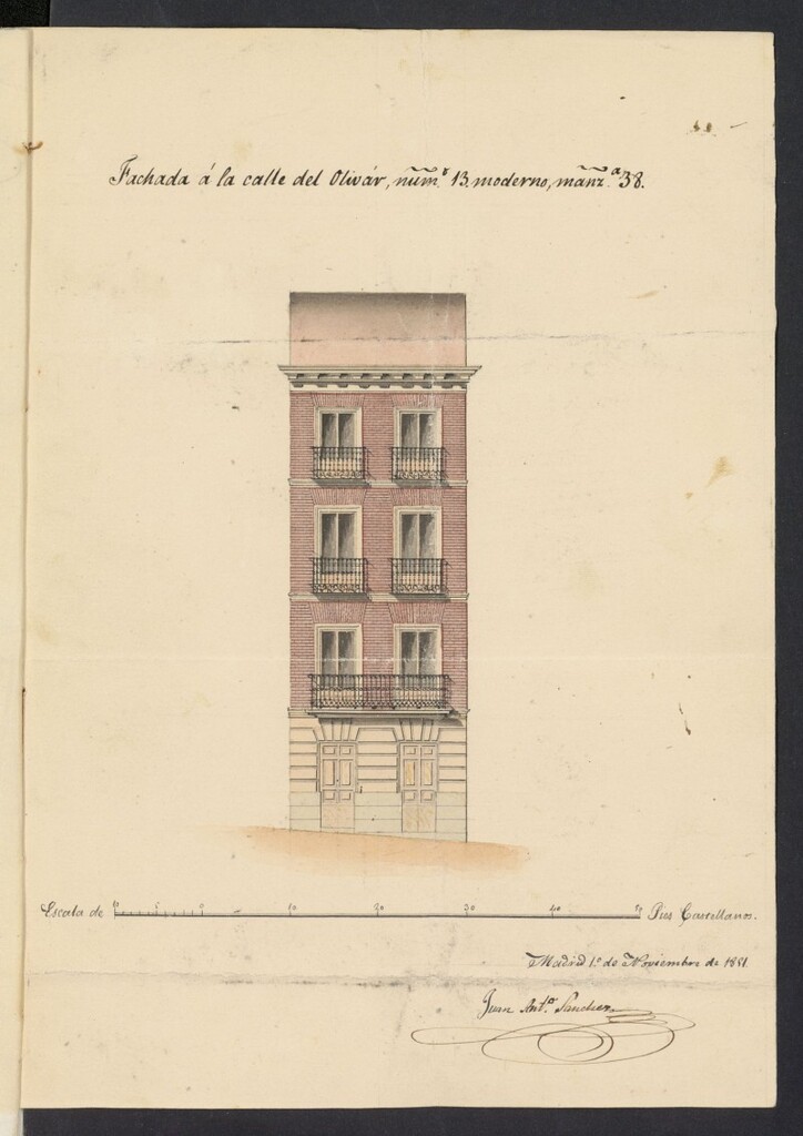 Miniatura de Licencia concedida a Don Rafael Agustín de Poó para edificar una casa en la calle del Olivar, 13