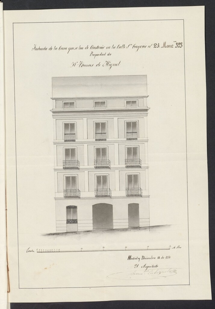Miniatura de Licencia conedida a Don Tomás de Miguel para edificar una casa en la calle de San Gregorio, 25