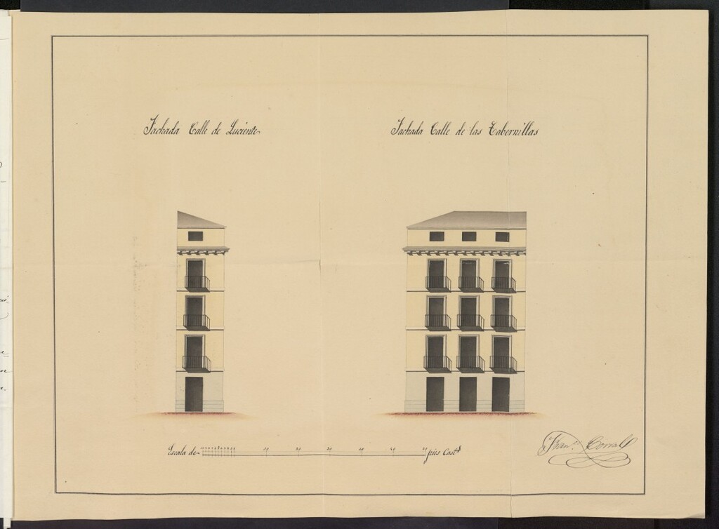 Miniatura de Licencia concedida a Don José Congosto para construir una casa en calle de las Tabernillas, 17, con vuelta a la de Luciente, 15
