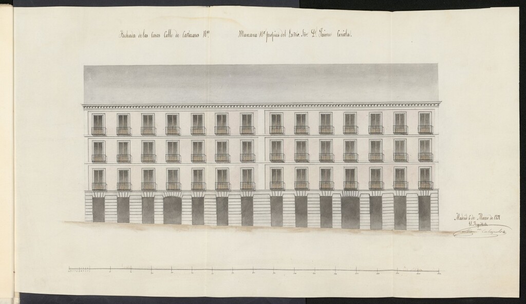 Miniatura de Licencia concedida a Don Jaime Ceriola para edificar en el solar situado en la calle de Atocha, 30 con vuelta a la de Cañizares, 3 y accesorias a la de la Magdalena, 19