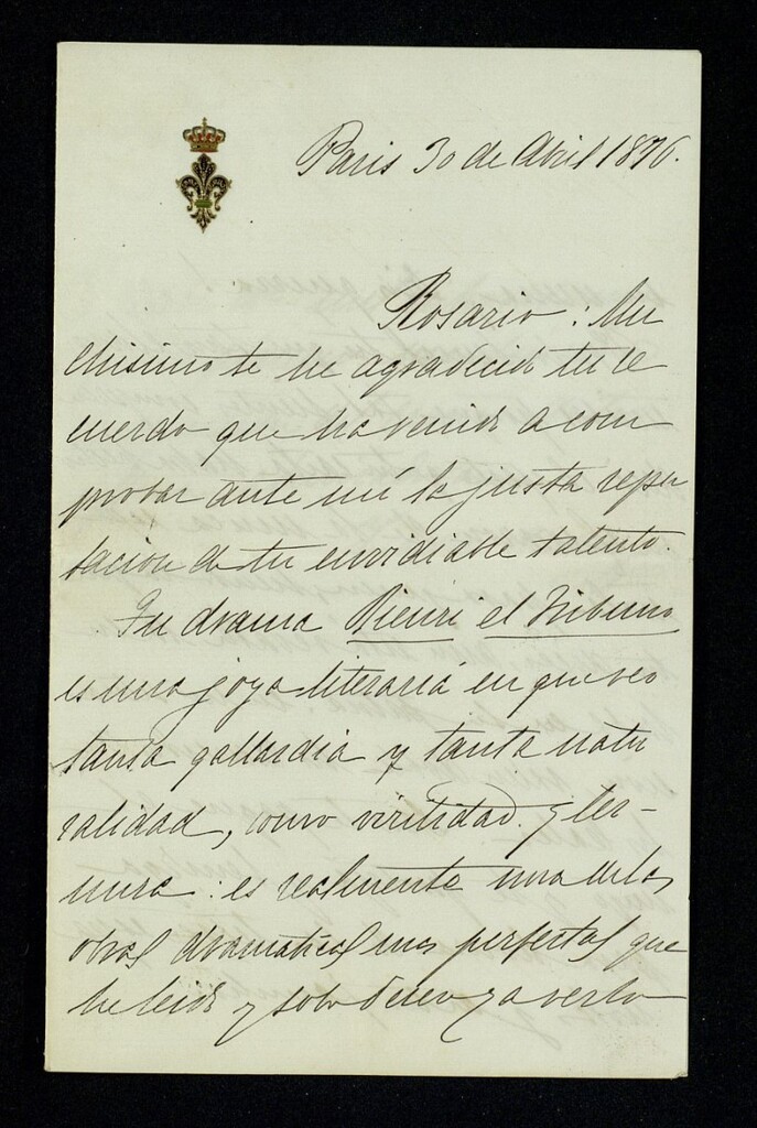 Miniatura de Carta de Isabel de Borbón a Rosario