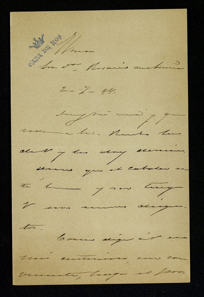 Miniatura de Carta del Vizconde de Ros a Rosario Acuña