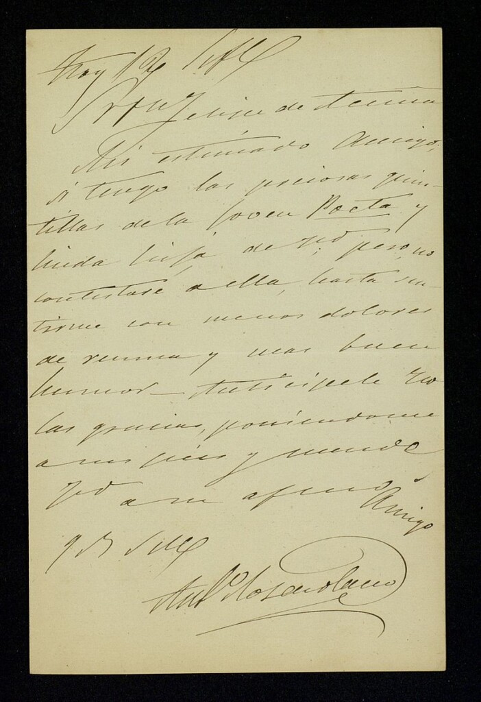 Miniatura de Carta de Antonio Ros de Olano a Felipe de Acuña