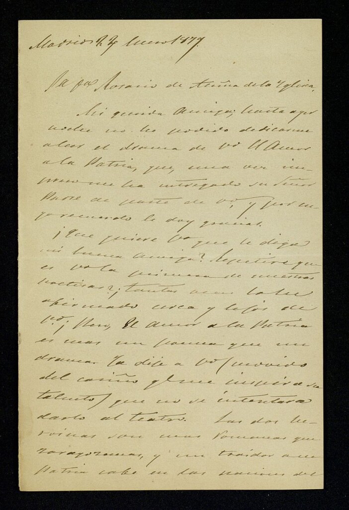 Miniatura de Carta de Antonio Ros de Olano a Rosario de Acuña